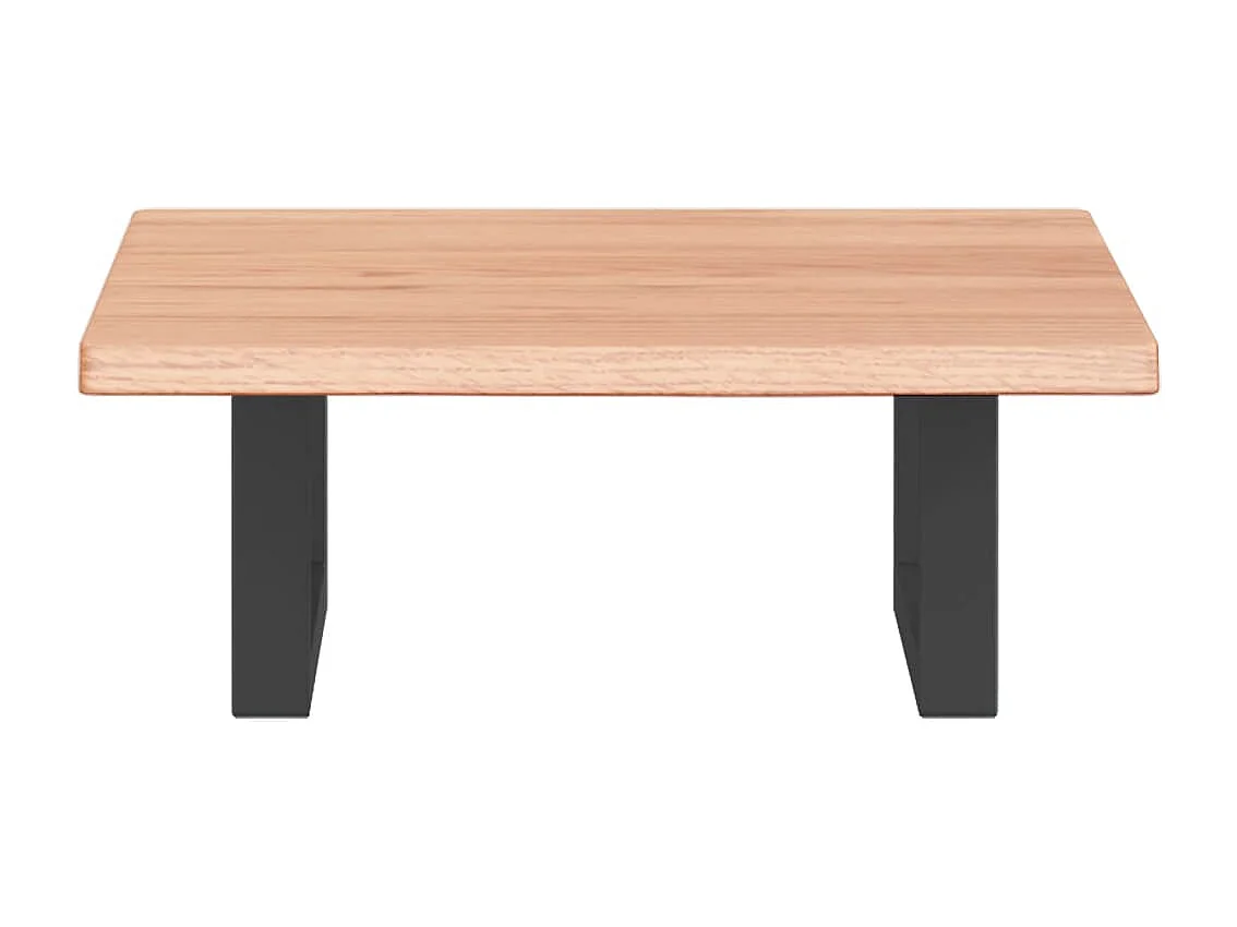 Waschtischplatte mit Halterung Stahl und Massivholz Eiche