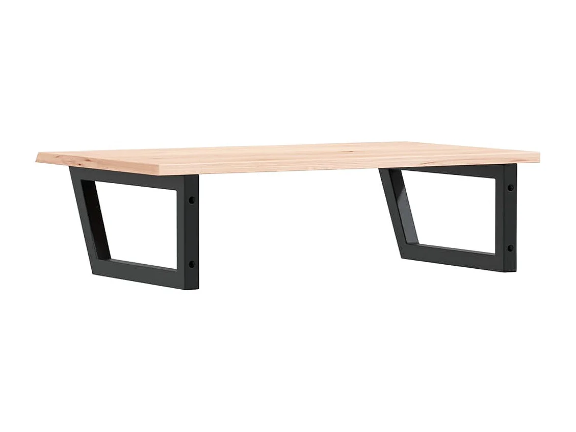 Étagère de vasque murale acier et bois de chêne massif