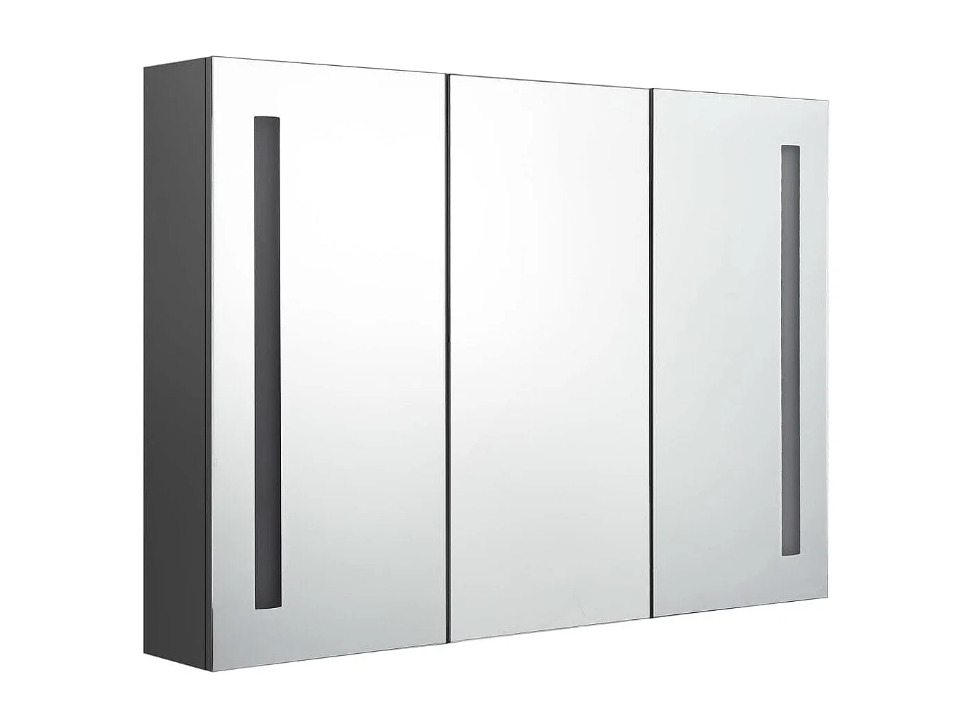 LED-Spiegelschrank fürs Bad 89x14x62 cm Grau