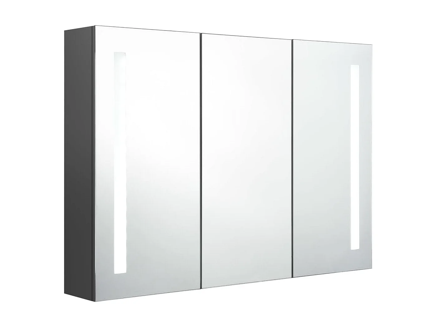 LED-Spiegelschrank fürs Bad 89x14x62 cm Grau