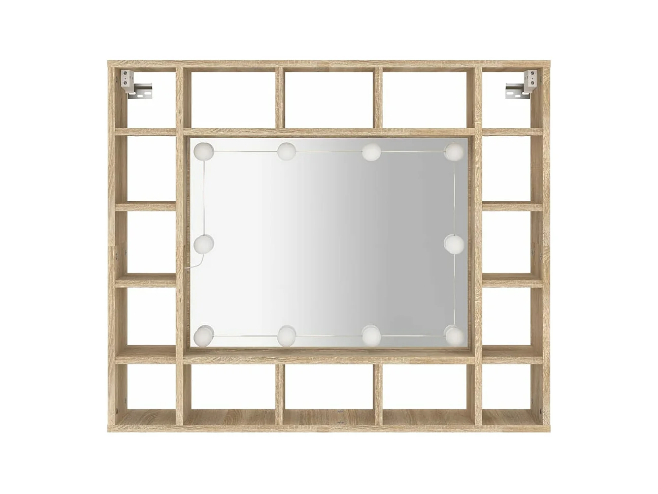 Spiegelkast met LED-verlichting 91x15x76,5 cm sonoma eikenkleur