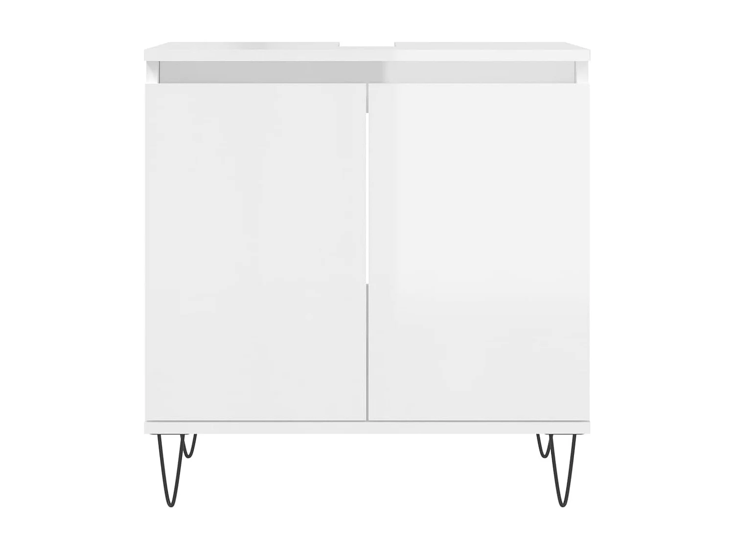 Armadietto Bagno Bianco Lucido 58x33x60cm in Legno Multistrato