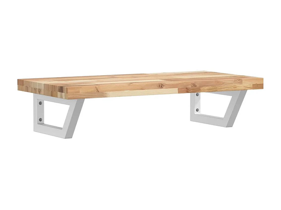 Estante de lavabo de pared acero y madera maciza de acacia