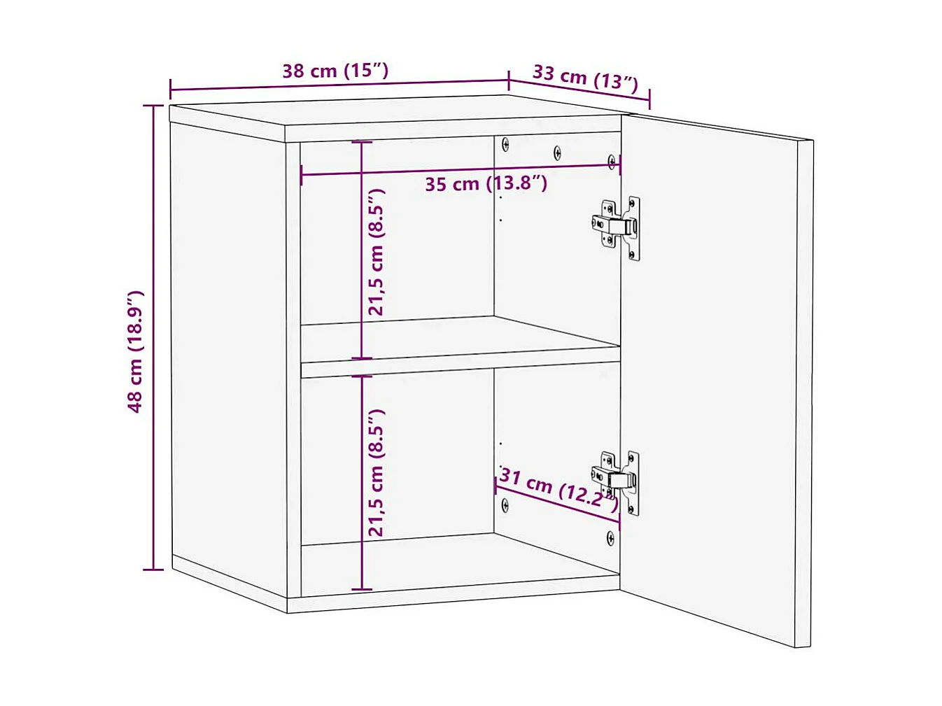 Mueble de pared para baño de madera contrachapada negra