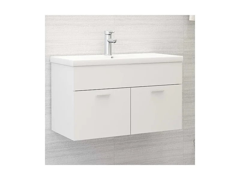 Armário lavatório c/lavatório embutido derivados madeira branco