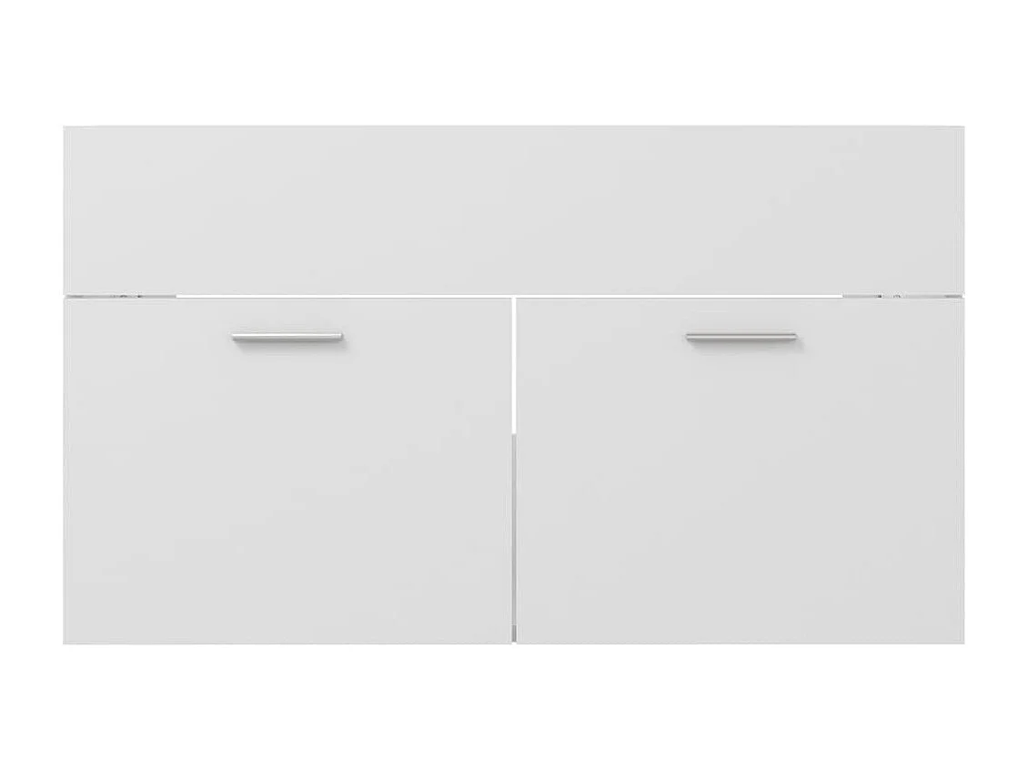 Armoire d'évier avec lavabo intégré Blanc Aggloméré