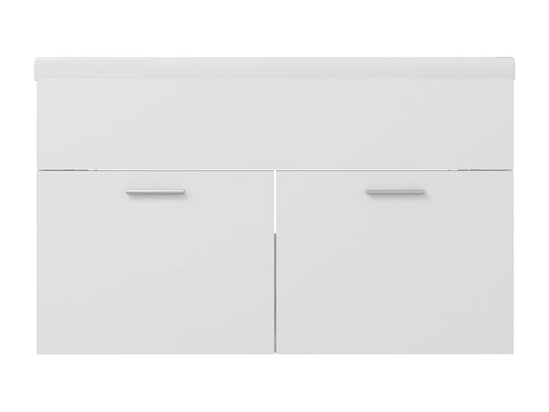 Armoire d'évier avec lavabo intégré Blanc Aggloméré