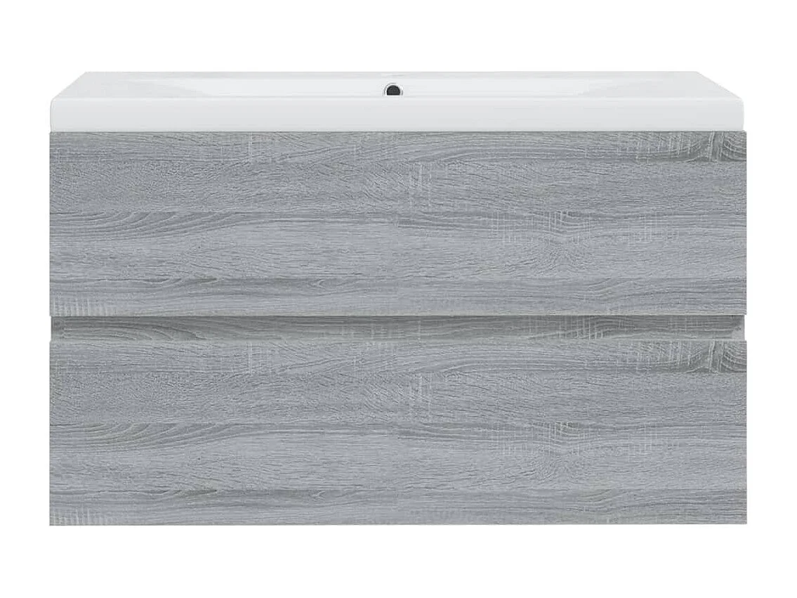 Mobile Bagno e Lavabo Integrato Grigio Sonoma Legno Multistrato