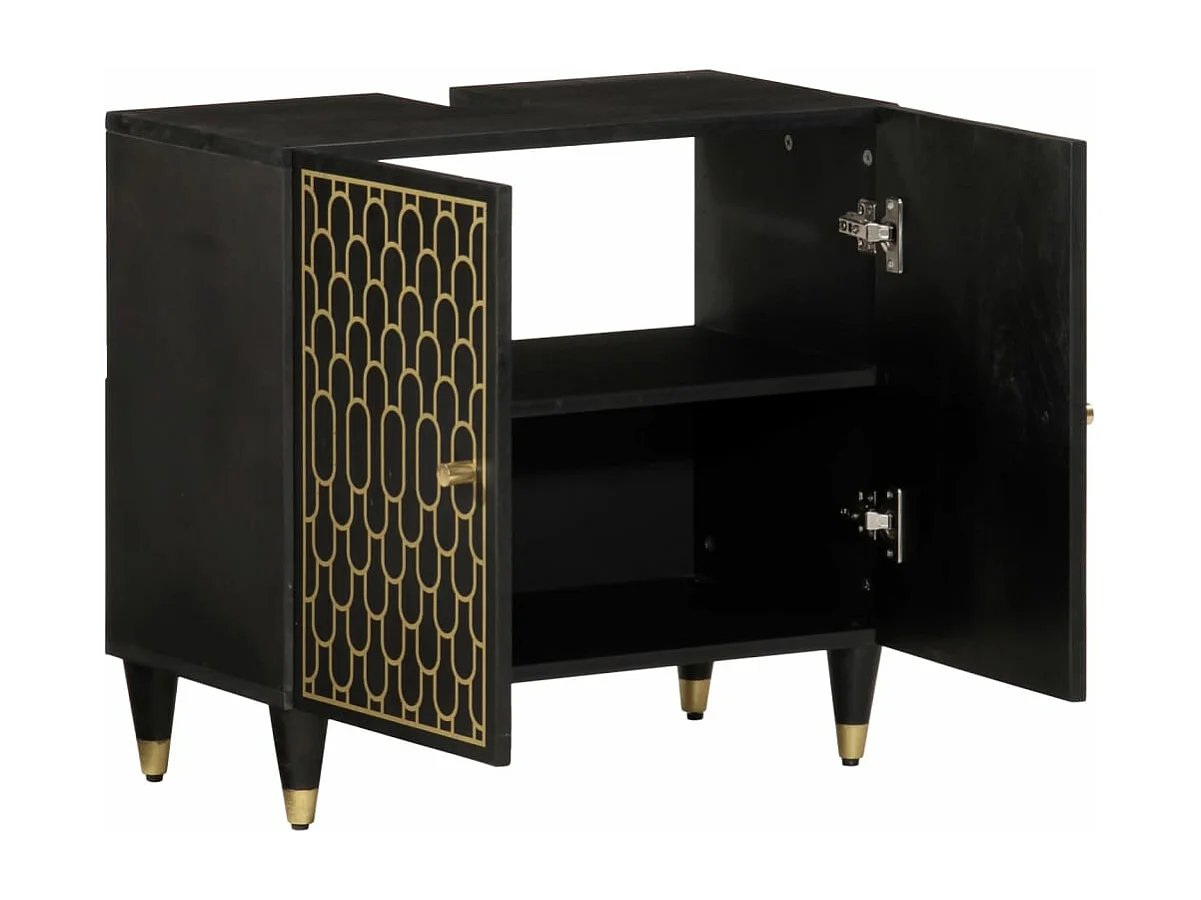 Mobile lavabo da bagno in legno massello di mango