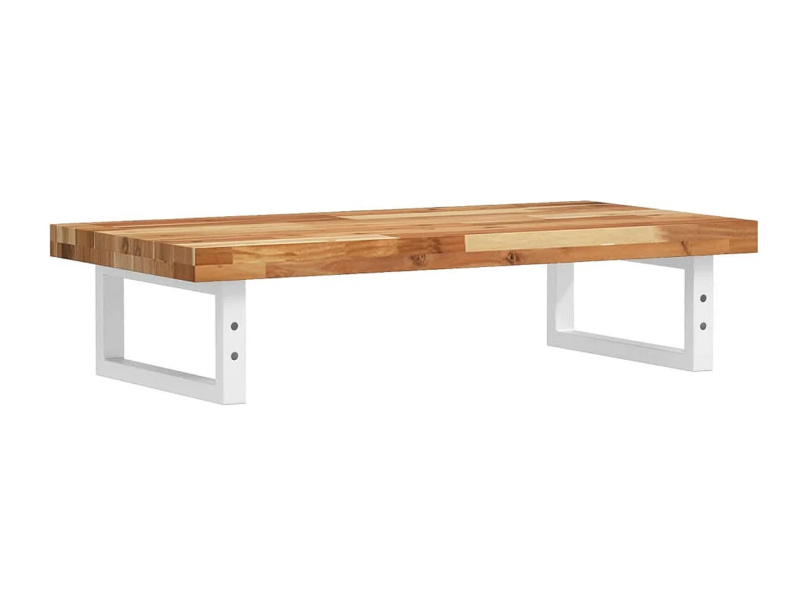 Estante de lavabo de pared acero y madera maciza de acacia