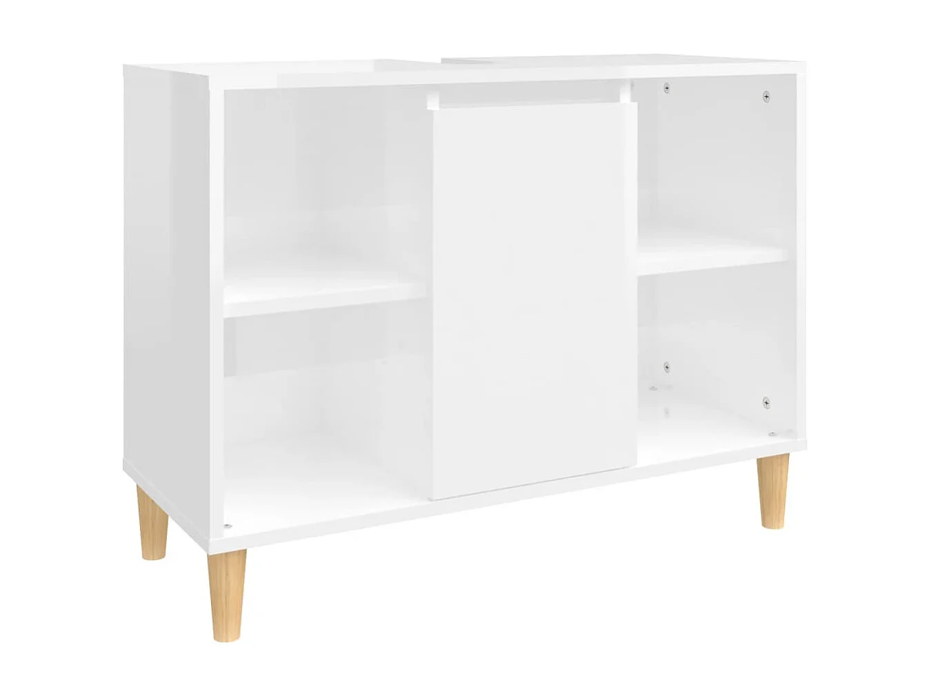 Meuble d'évier blanc brillant 80x33x60 cm bois d'ingénierie