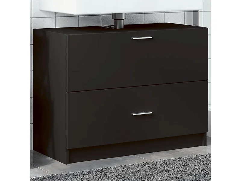 Armoire d'évier noir 78x37x59 cm bois d'ingénierie