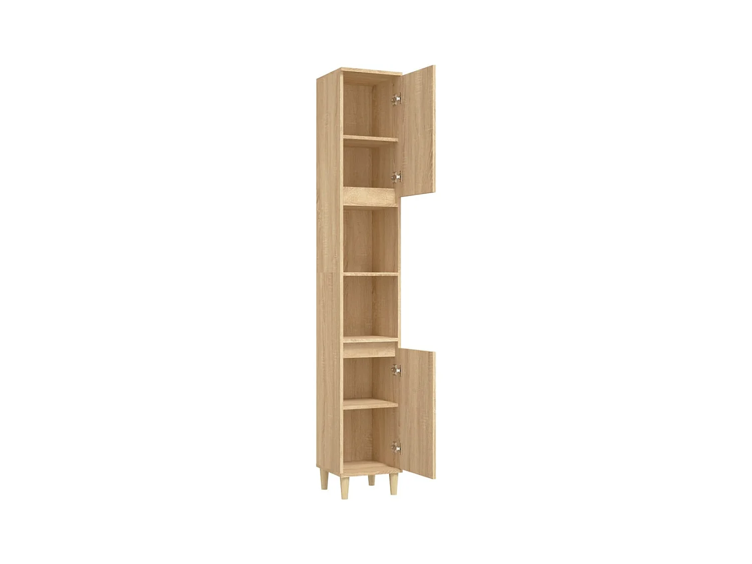 Armadietto da Bagno Rovere Sonoma 30x30x190cm Legno Multistrato