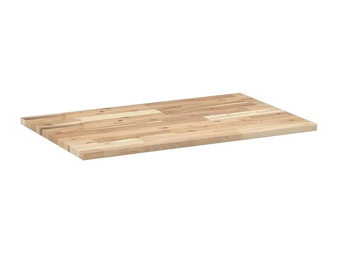 Encimera tocador de baño madera acacia sin tratar 100x50x2 cm
