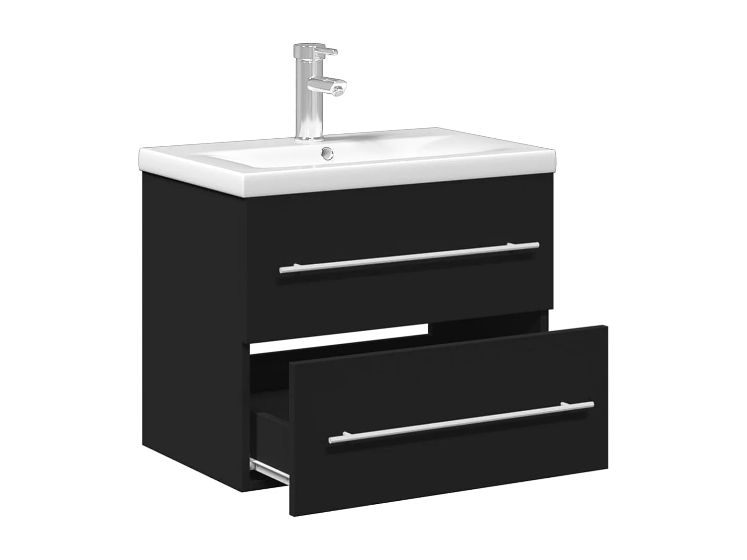 Mueble de baño con lavabo integrado negro