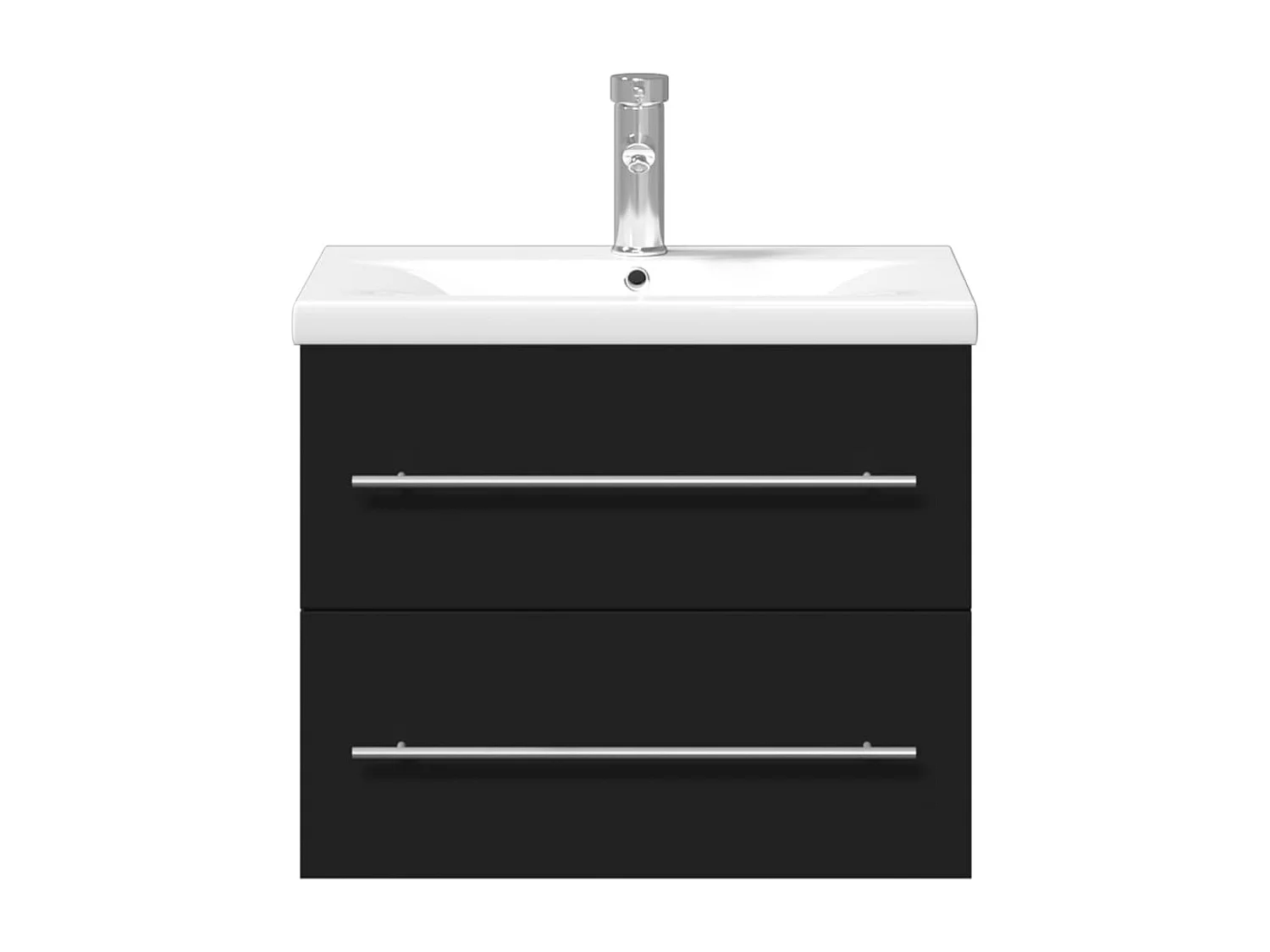 Armoire lavabo de salle de bain avec bassin intégré noir