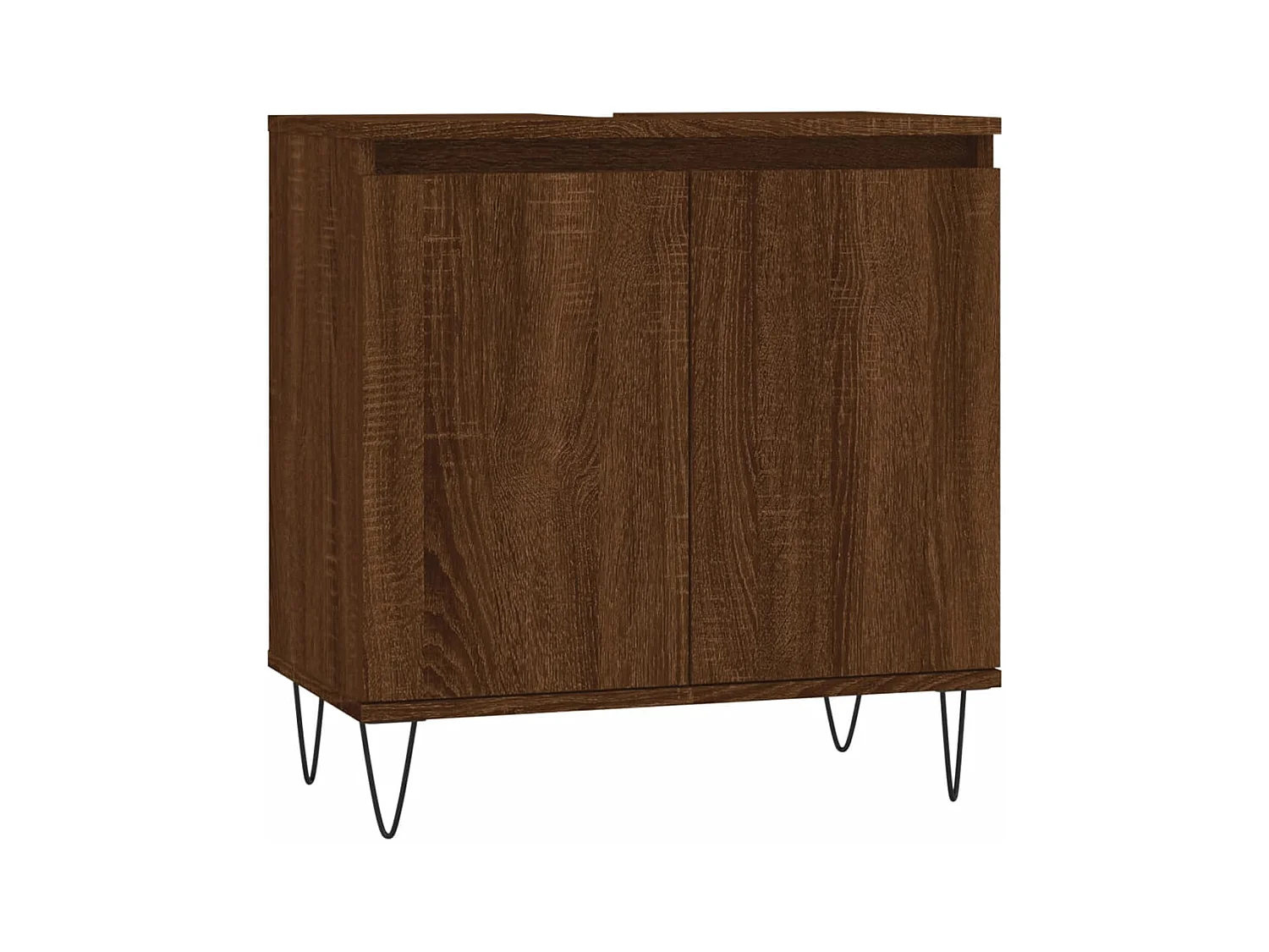 Badkamerkast 58x33x60 cm bewerkt hout bruin eikenkleur