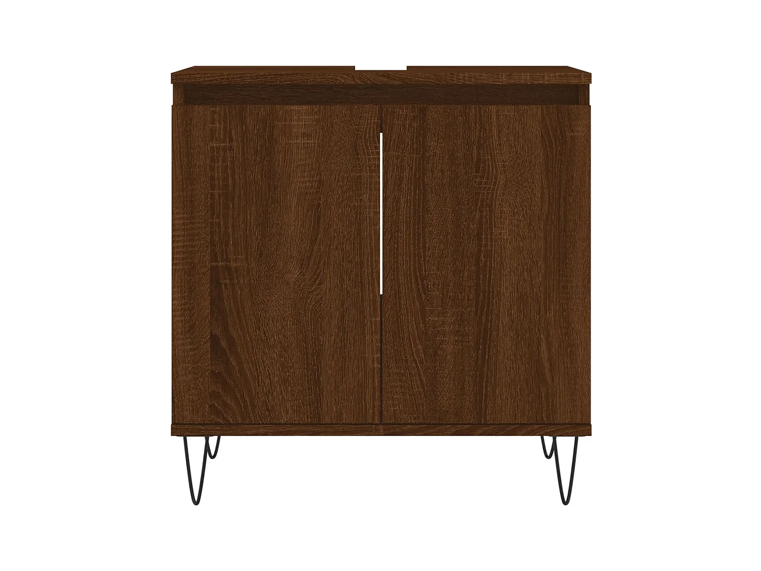 Badkamerkast 58x33x60 cm bewerkt hout bruin eikenkleur