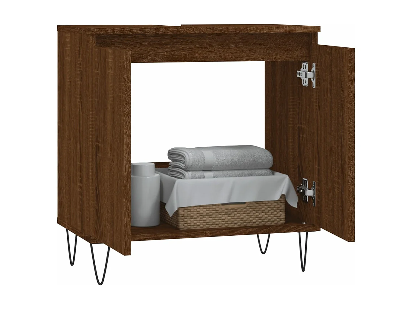 Armoire de bain chêne marron 58x33x60 cm bois d'ingénierie