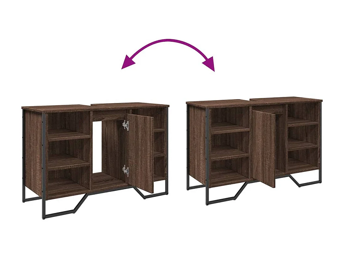 Mobile lavabo da bagno in rovere marrone 91x35x60 cm