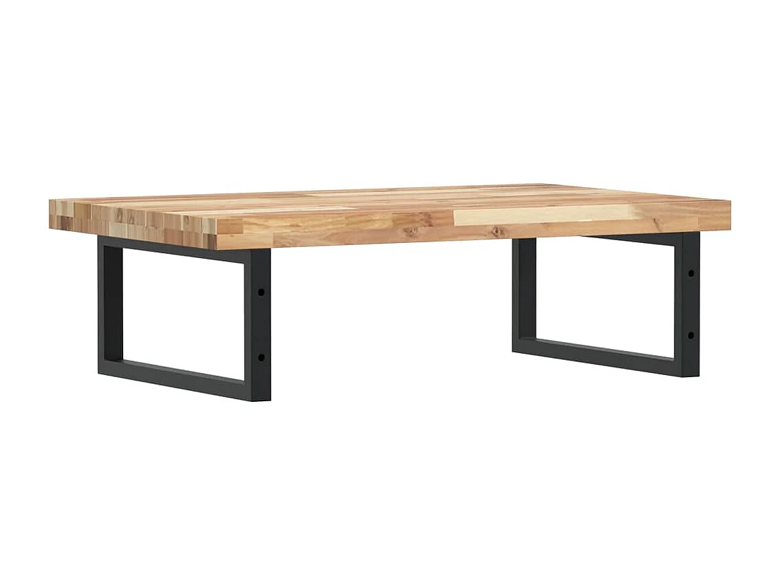 Ripiano a Parete per Lavabo in Acciaio e Massello di Acacia