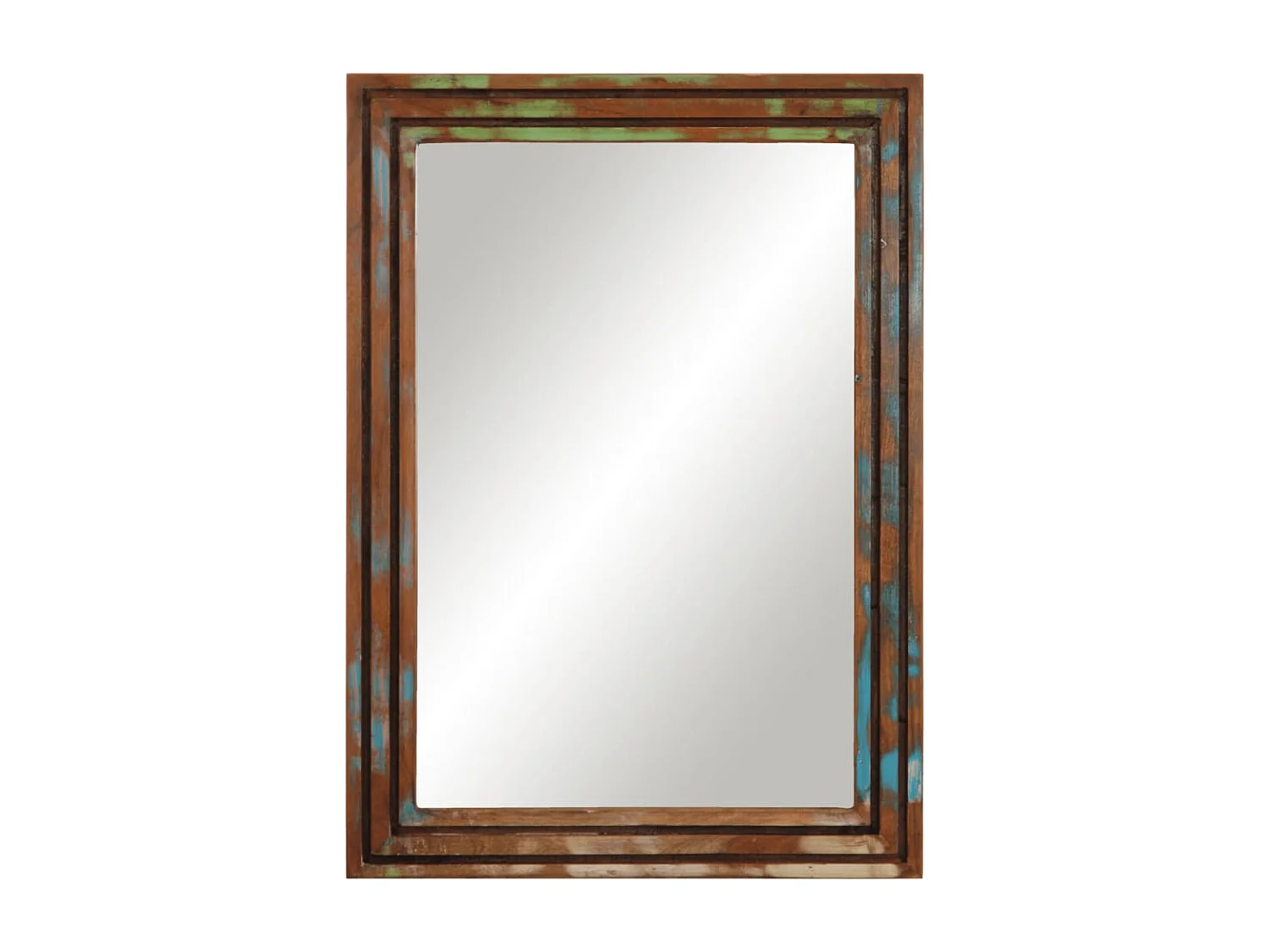 Specchio da bagno 50x70 cm in legno massello di acacia e vetro