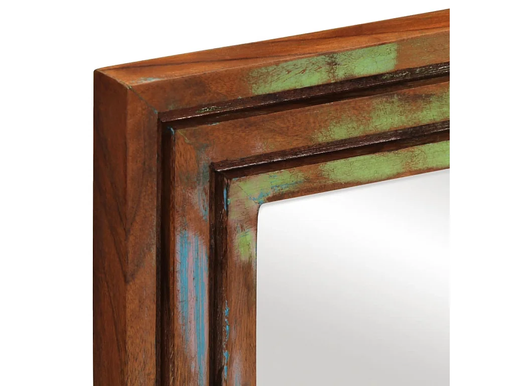 Specchio da bagno 50x70 cm in legno massello di acacia e vetro