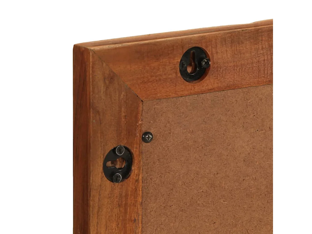 Specchio da bagno 50x70 cm in legno massello di acacia e vetro