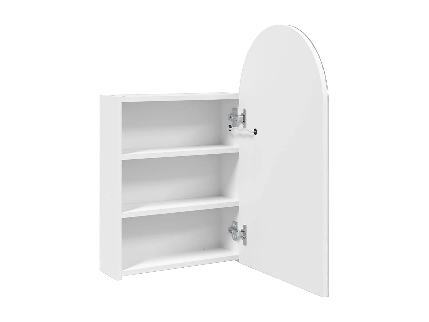 Armoire de bain à miroir avec LED arquée blanc 42x13x70 cm