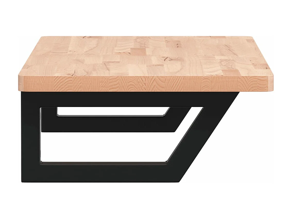 Étagère de vasque murale acier et bois massif de hêtre