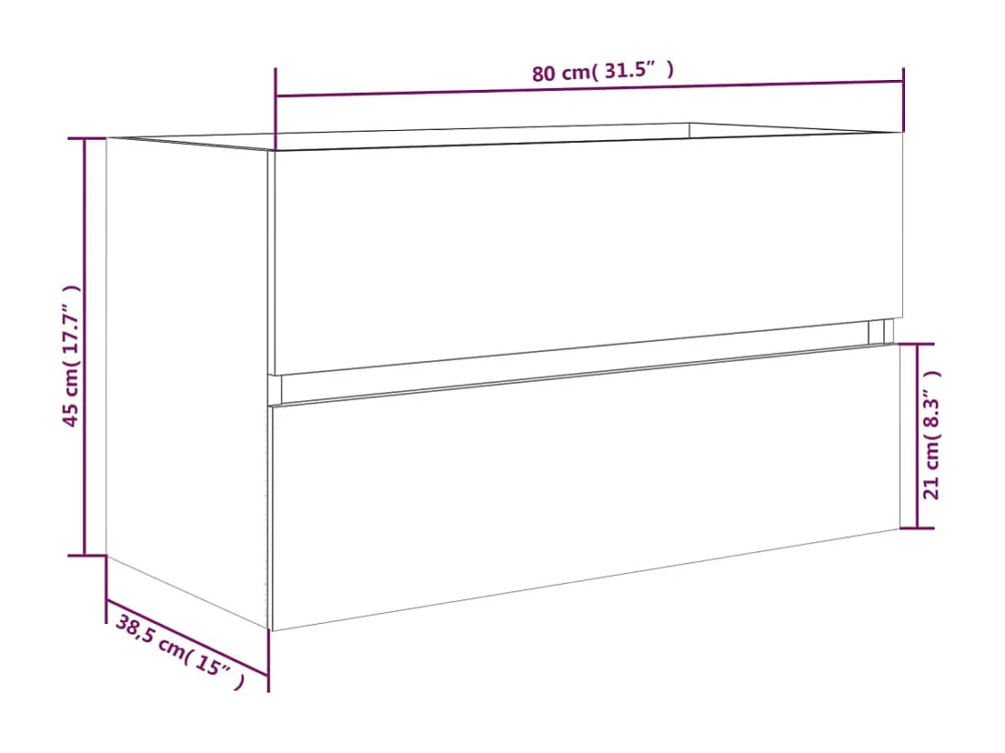 Armoire d'évier Sonoma gris 80x38,5x45 cm Bois d'ingénierie