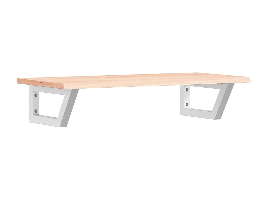 Waschtischplatte mit Halterung Stahl und Massivholz Eiche