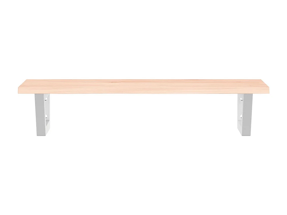 Waschtischplatte mit Halterung Stahl und Massivholz Eiche