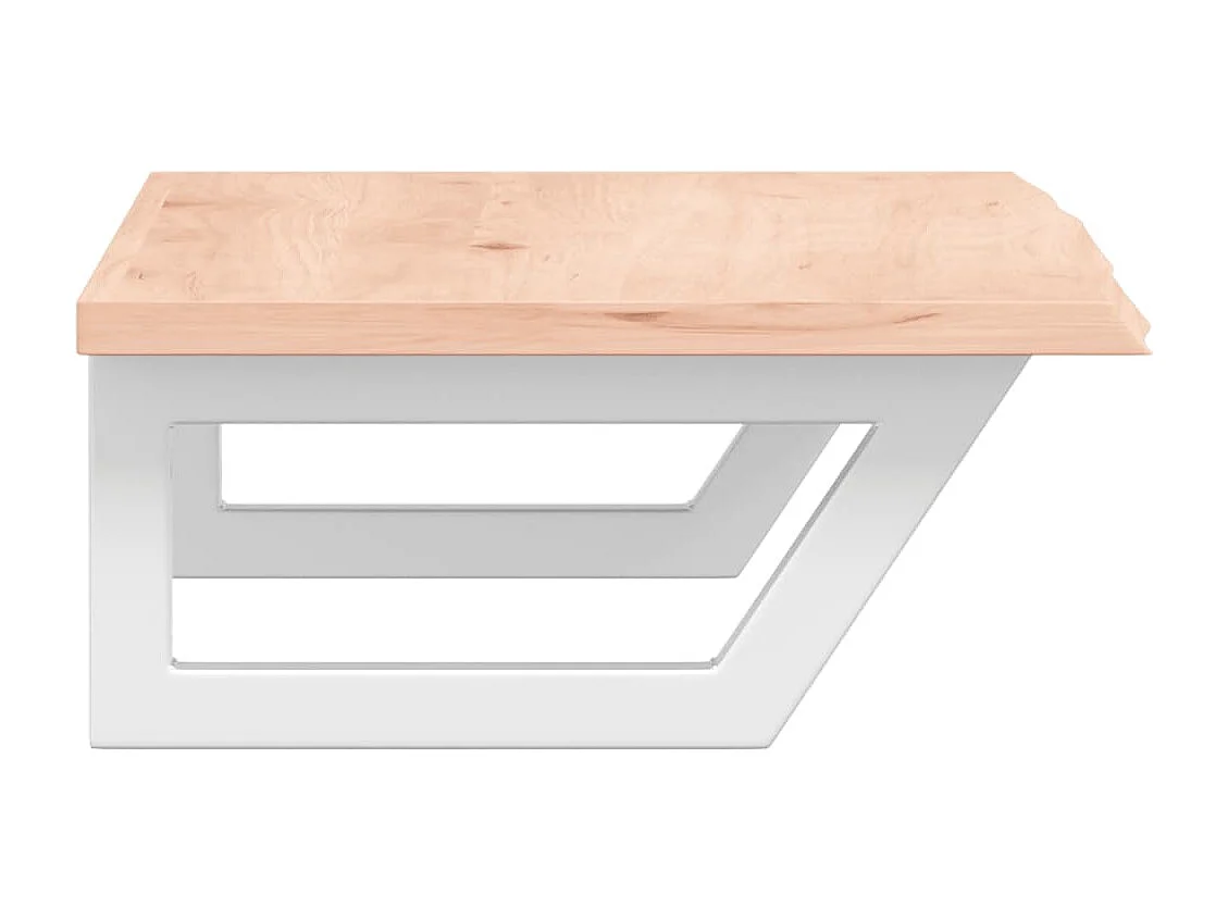 Waschtischplatte mit Halterung Stahl und Massivholz Eiche