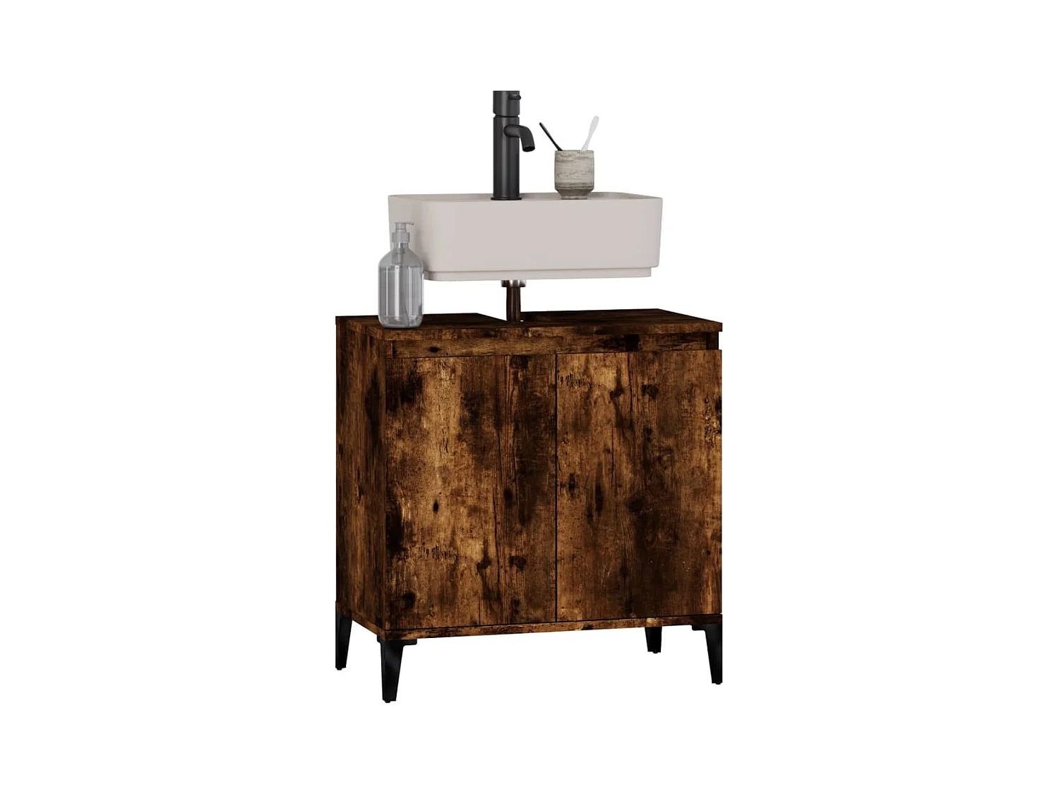 Mobile Lavabo Rovere Fumo 58x33x60 cm in Legno Multistrato