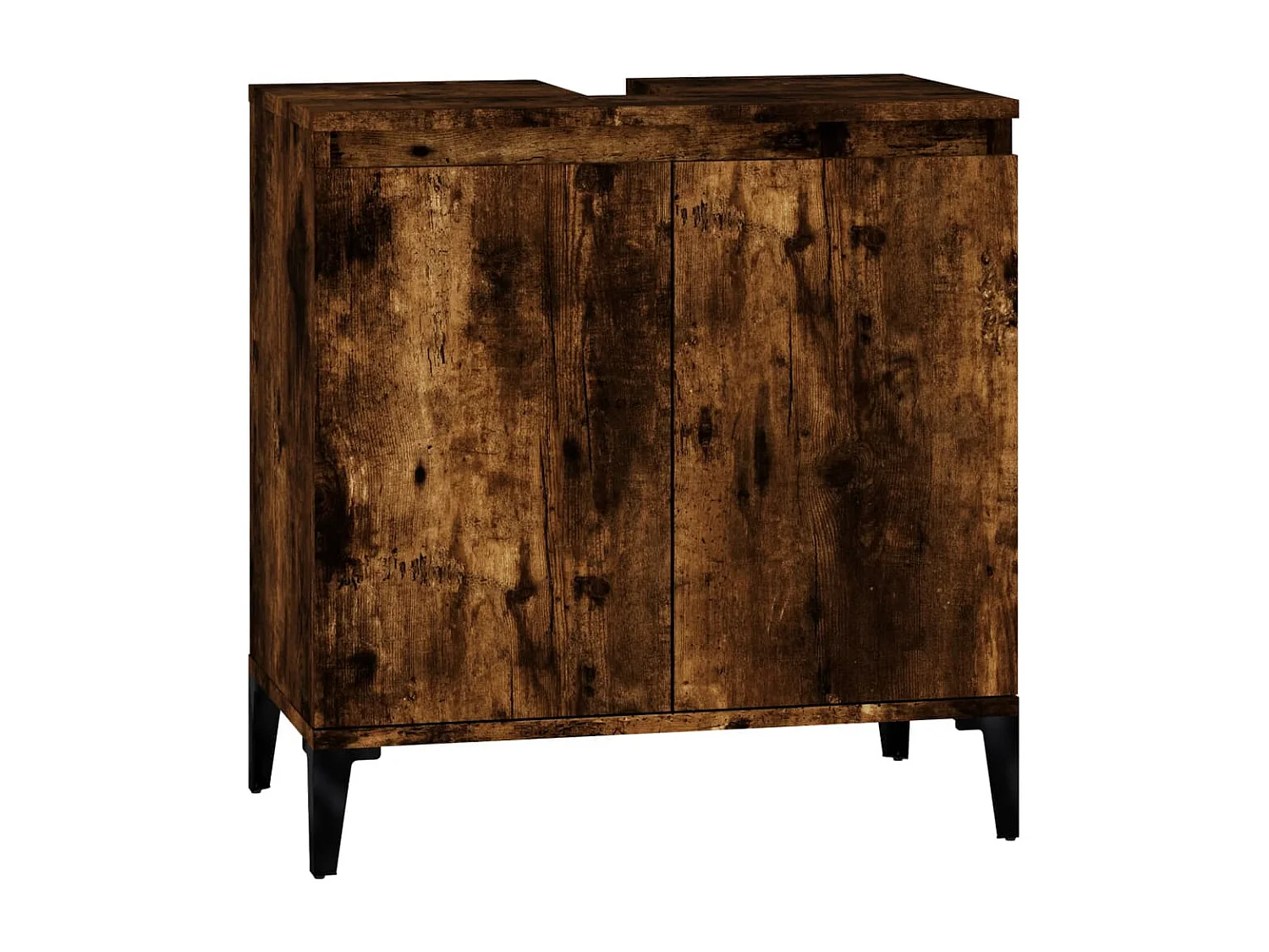 Meuble d'évier chêne fumé 58x33x60 cm bois d'ingénierie