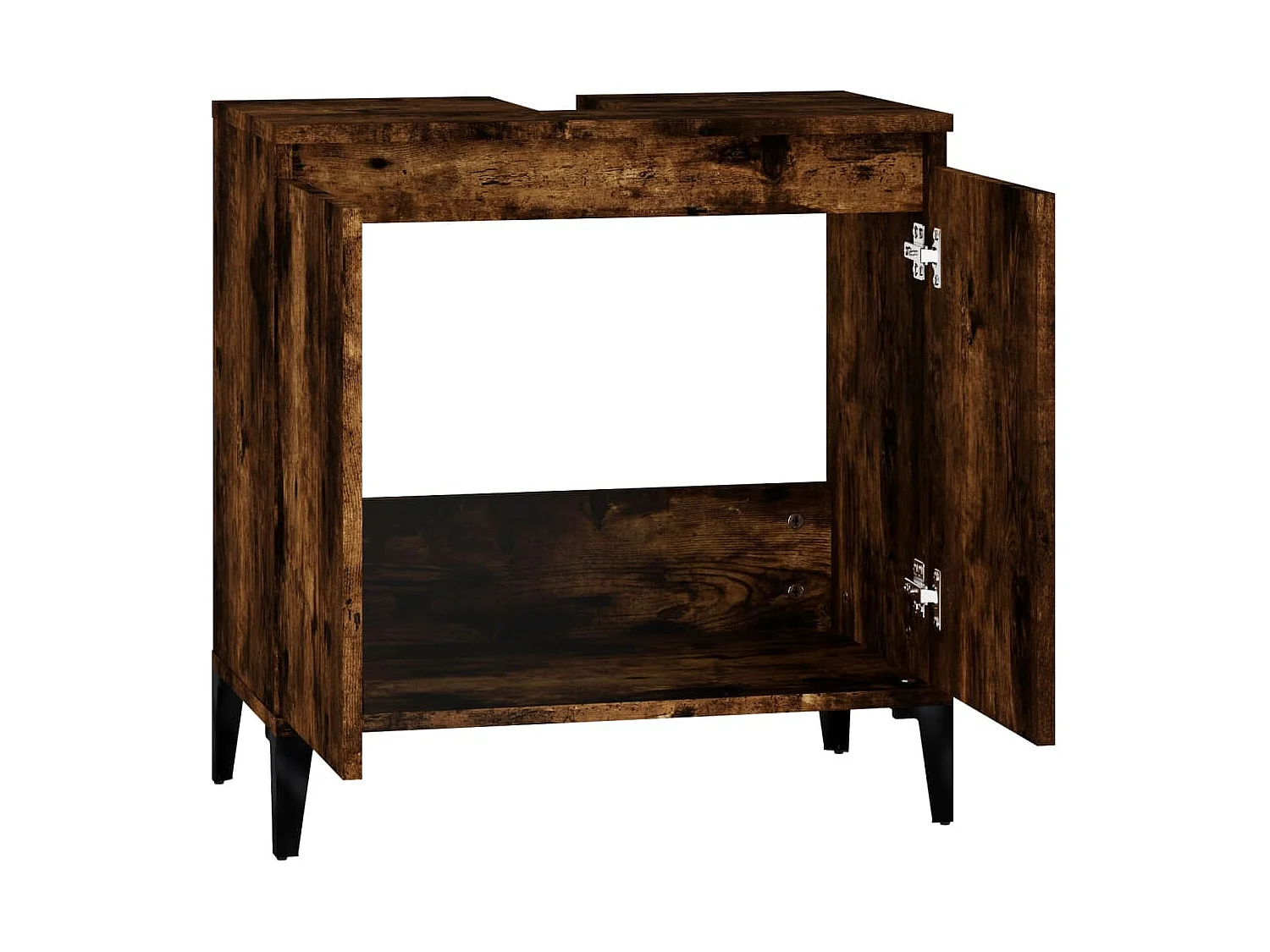 Meuble d'évier chêne fumé 58x33x60 cm bois d'ingénierie