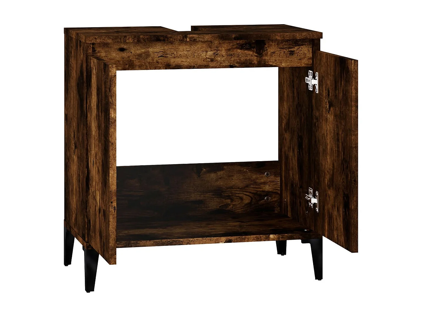 Meuble d'évier chêne fumé 58x33x60 cm bois d'ingénierie