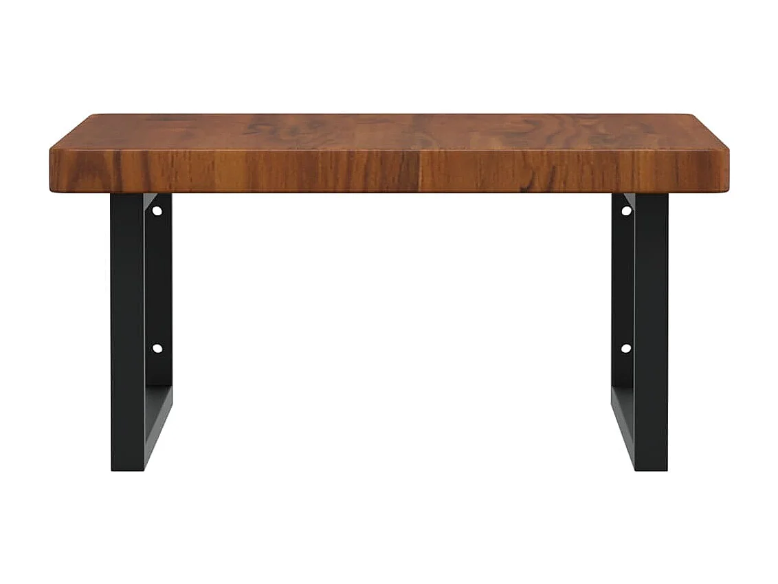 Étagère de vasque murale acier et bois de chêne massif