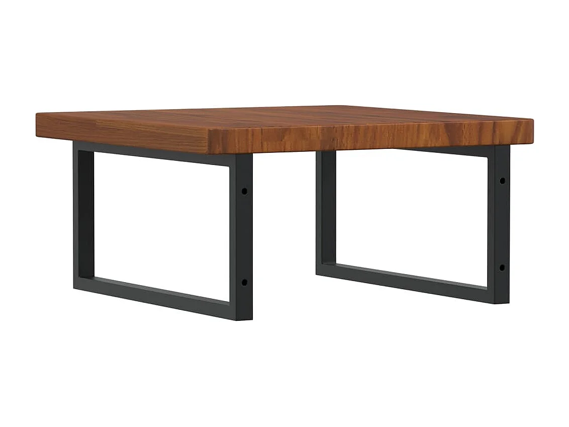 Prateleira de parede p/ lavatório aço/madeira carvalho maciça