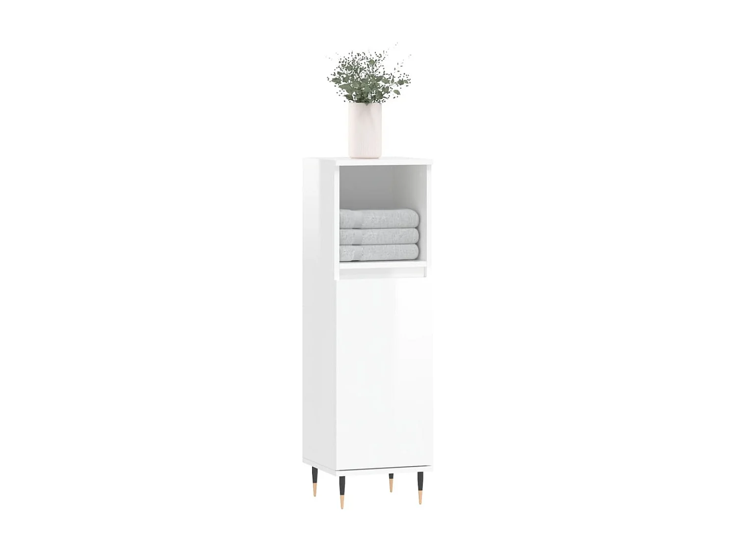 Armoire de salle de bain blanc brillant 30x30x100 cm