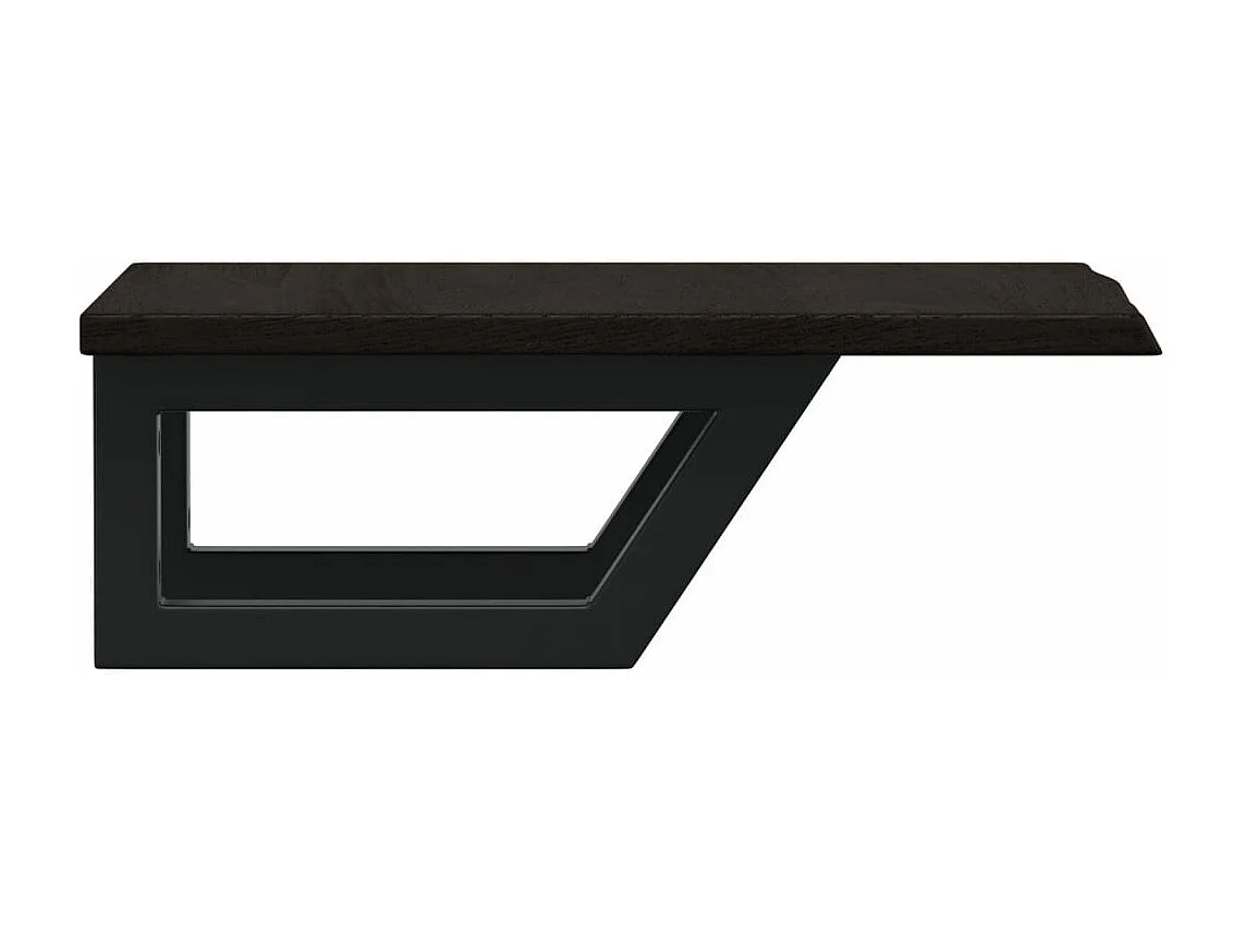 Étagère de vasque murale acier et bois de chêne massif