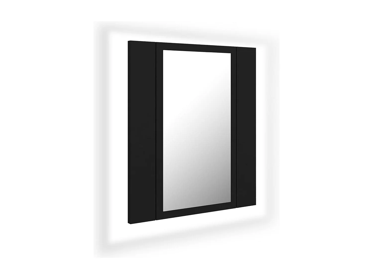 Armadietto a Specchio con Luci LED Nero 40x12x45 cm in Acrilico