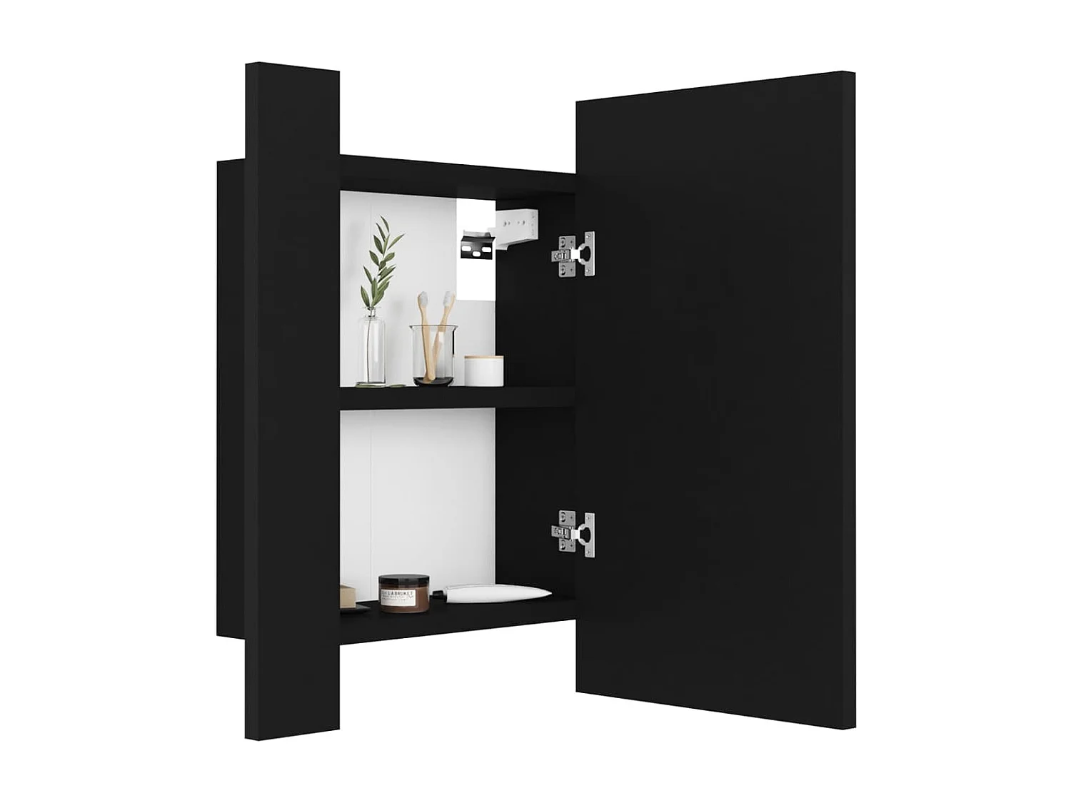 Armadietto a Specchio con Luci LED Nero 40x12x45 cm in Acrilico