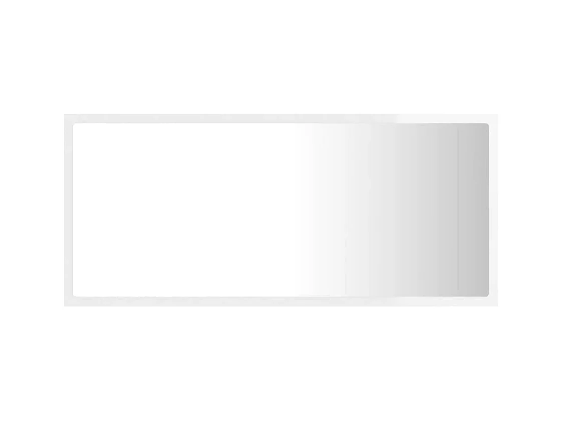 Espejo de baño LED crílico blanco brillo 90x8,5x37 cm
