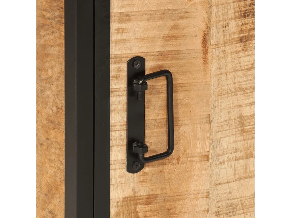 Mueble de baño hierro y madera maciza de mango 40x27x180 cm