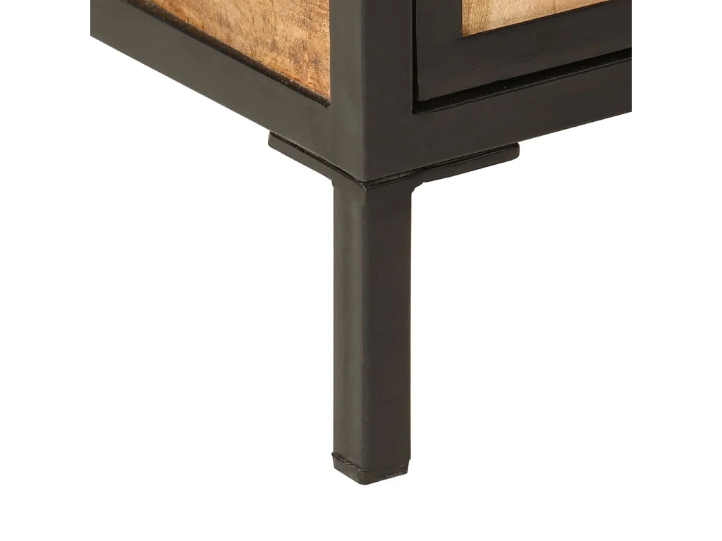 Mueble de baño hierro y madera maciza de mango 40x27x180 cm