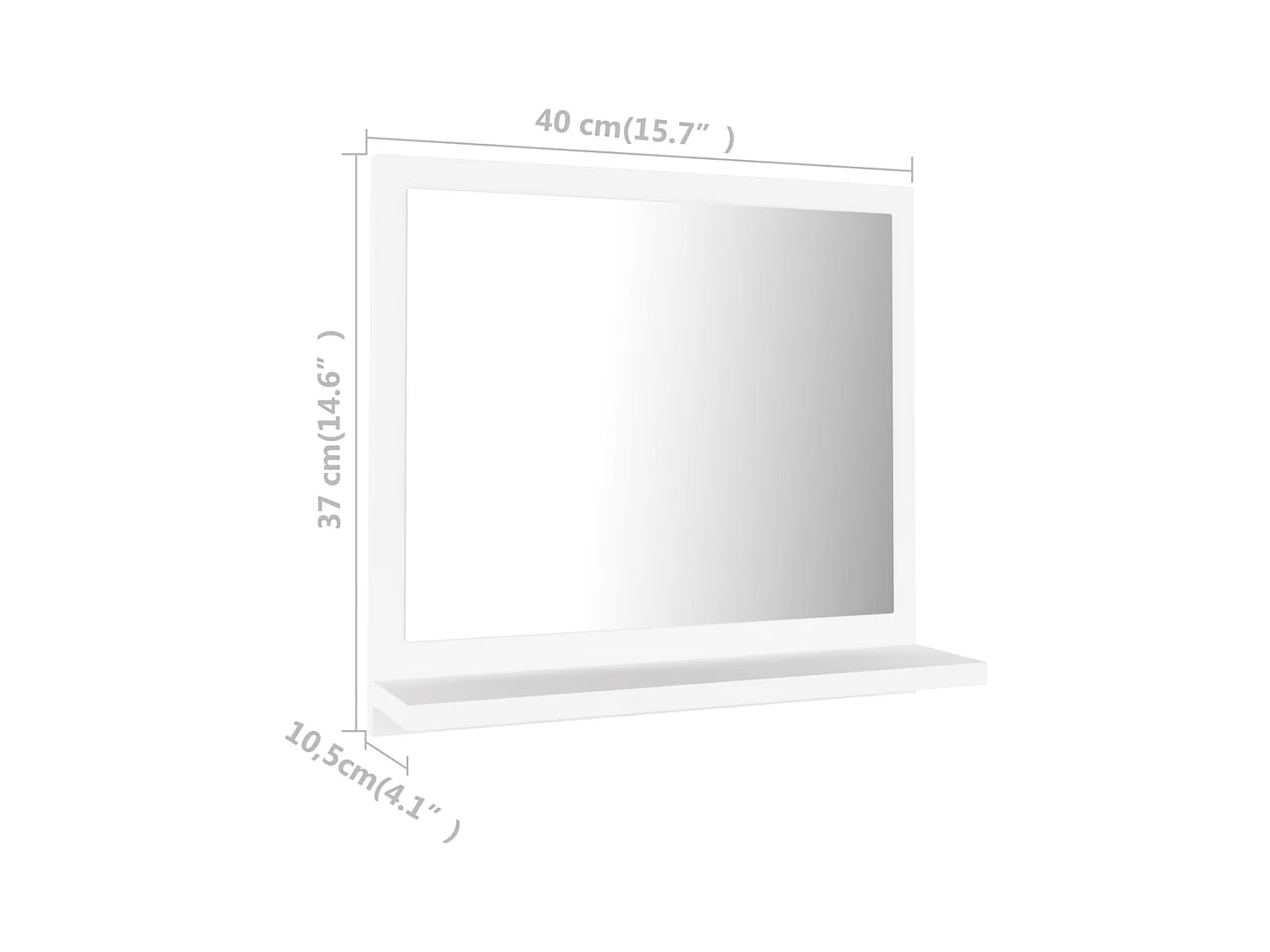 Badspiegel Weiß 40x10,5x37 cm Holzwerkstoff