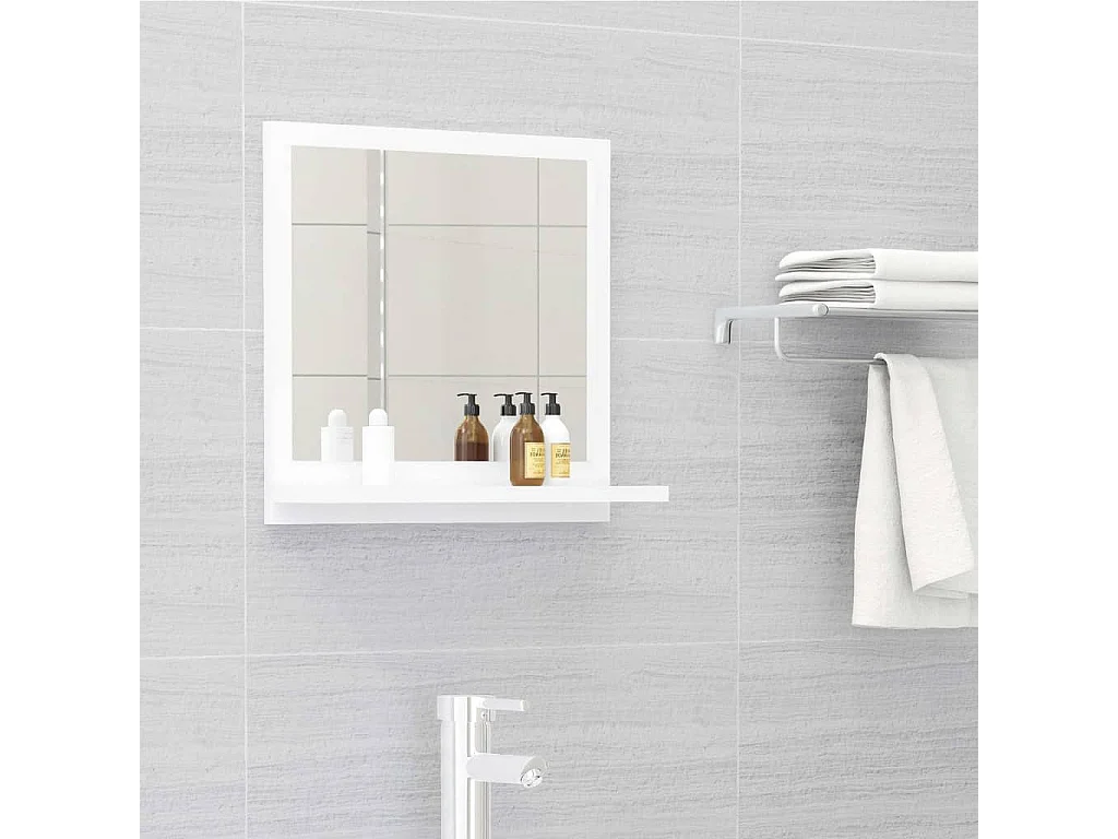 Miroir de salle de bain Blanc 40x10,5x37 cm Bois d’ingénierie