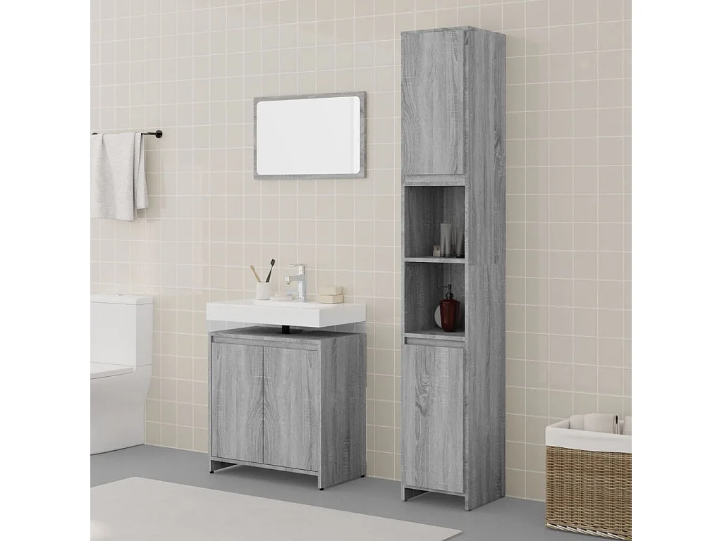 Sonoma Grey 3-teiliges Badezimmer-Waschtischset